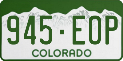 CO license plate 945EOP