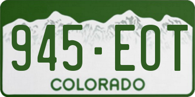CO license plate 945EOT