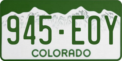 CO license plate 945EOY