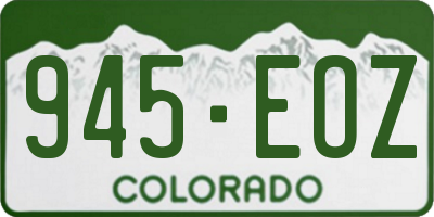 CO license plate 945EOZ
