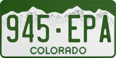CO license plate 945EPA