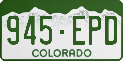 CO license plate 945EPD