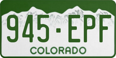 CO license plate 945EPF