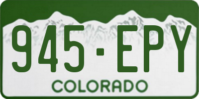 CO license plate 945EPY