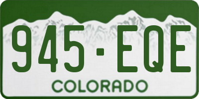 CO license plate 945EQE