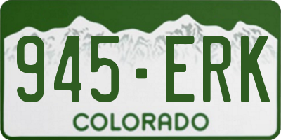 CO license plate 945ERK