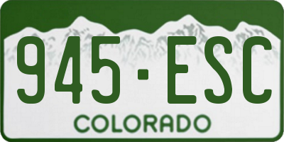 CO license plate 945ESC