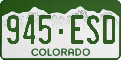 CO license plate 945ESD