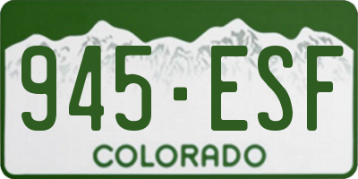 CO license plate 945ESF
