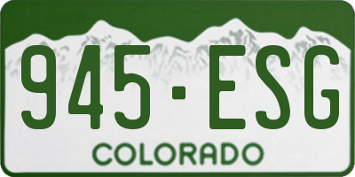 CO license plate 945ESG