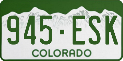 CO license plate 945ESK