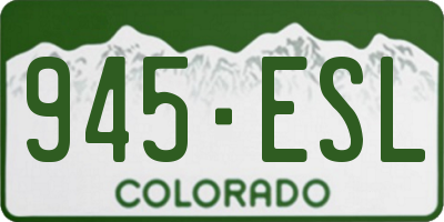 CO license plate 945ESL