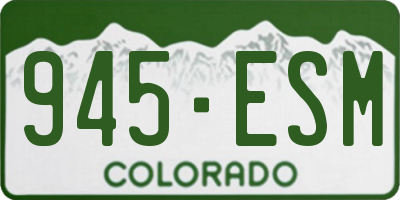 CO license plate 945ESM
