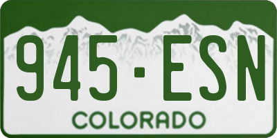 CO license plate 945ESN