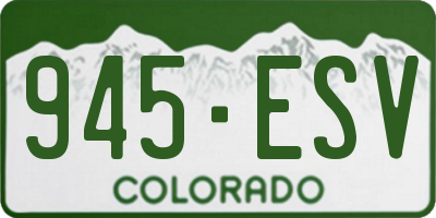 CO license plate 945ESV