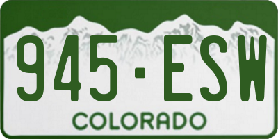 CO license plate 945ESW