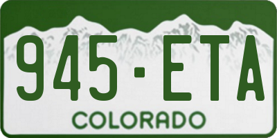 CO license plate 945ETA