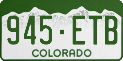 CO license plate 945ETB
