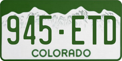 CO license plate 945ETD