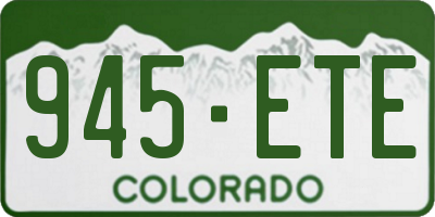 CO license plate 945ETE