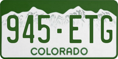CO license plate 945ETG