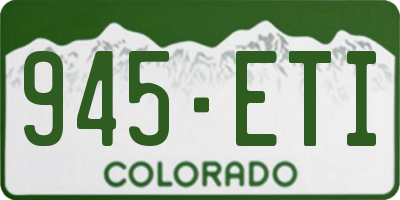 CO license plate 945ETI
