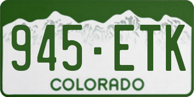CO license plate 945ETK