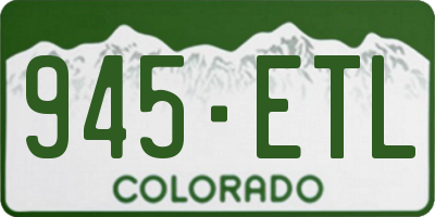 CO license plate 945ETL