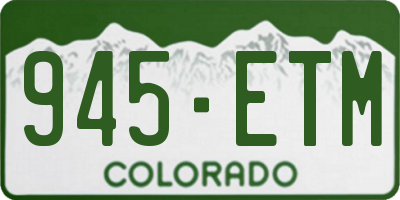 CO license plate 945ETM
