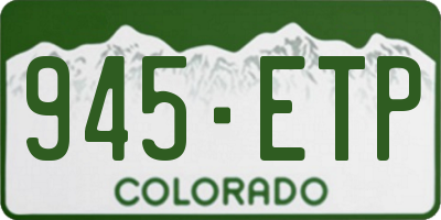 CO license plate 945ETP