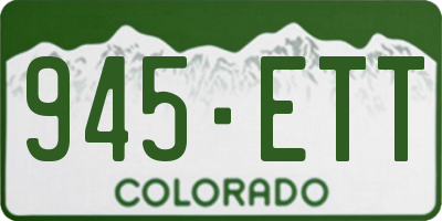 CO license plate 945ETT