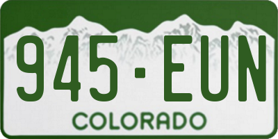 CO license plate 945EUN