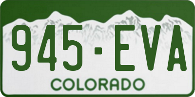CO license plate 945EVA