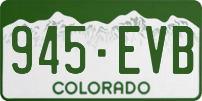 CO license plate 945EVB