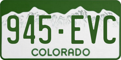 CO license plate 945EVC