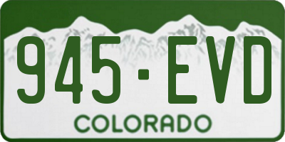 CO license plate 945EVD