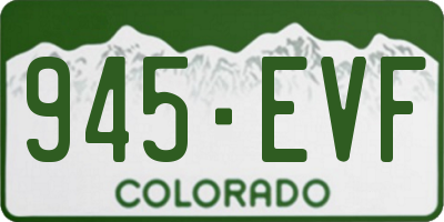 CO license plate 945EVF