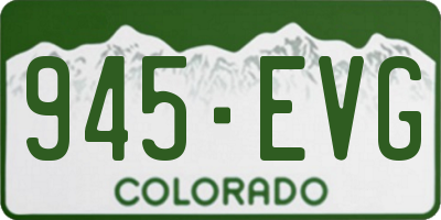 CO license plate 945EVG
