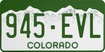 CO license plate 945EVL