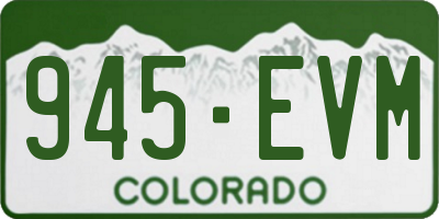 CO license plate 945EVM
