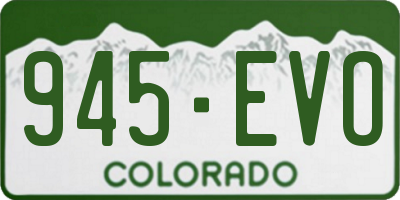 CO license plate 945EVO