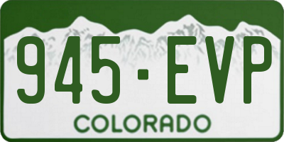 CO license plate 945EVP