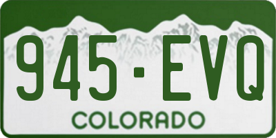 CO license plate 945EVQ
