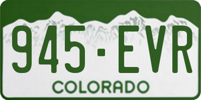 CO license plate 945EVR