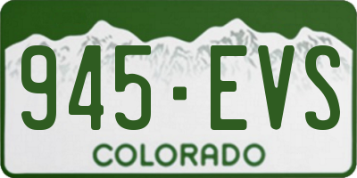 CO license plate 945EVS