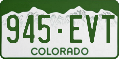 CO license plate 945EVT
