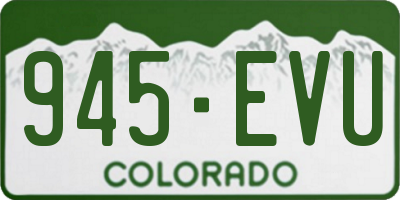 CO license plate 945EVU