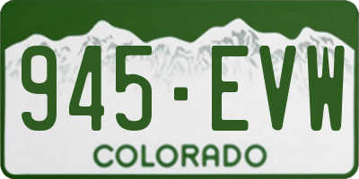 CO license plate 945EVW