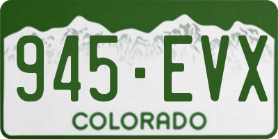 CO license plate 945EVX