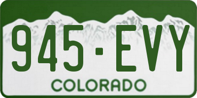 CO license plate 945EVY